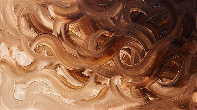 Abstract swirling brown and golden oil painting texture with abstract painting background brushwork creative backdrop artistic