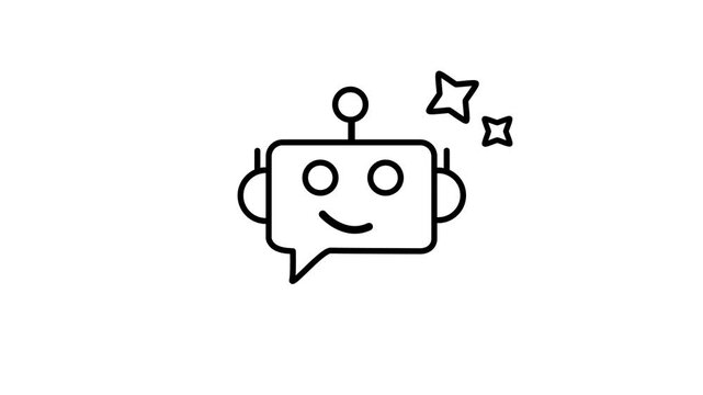chatbot ai icon animation Futuristic animated robot chatbot icon for artificial intelligence and technology concepts of assistance for communication and support icon.