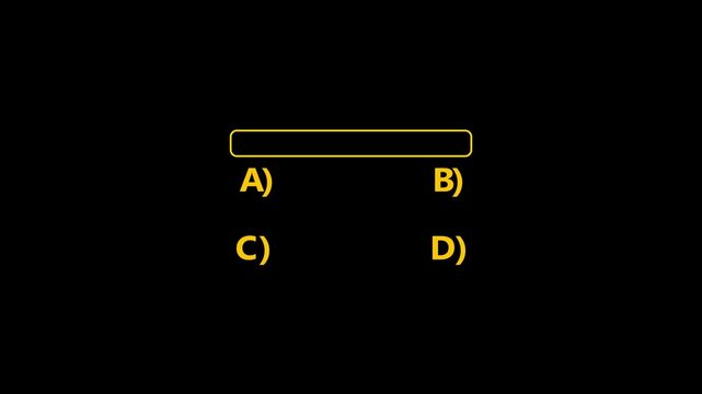 Quiz template challenge with option selection, quiz game animation, Animated quiz question