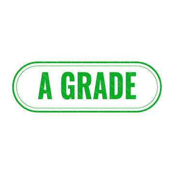 Red a grade stamp sign with grunge texture