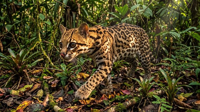 margay walking in the forest
