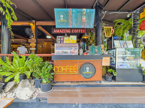 29 July 2026 Colourful Exterior of an Thai Cafe Restaurant in Soi 11 Sukhumvit Nana BKK Bangkok Thailand