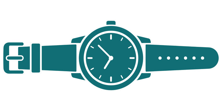Classic wristwatch analog clock time accessory isolated on transparent background