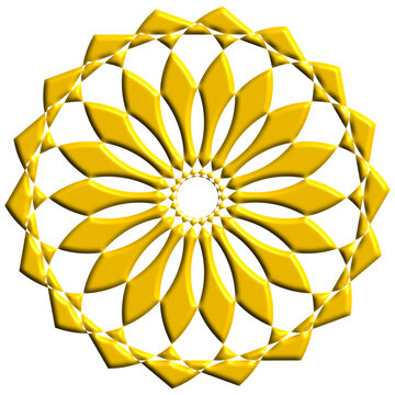 Motif circulaire jaune en forme de bijou