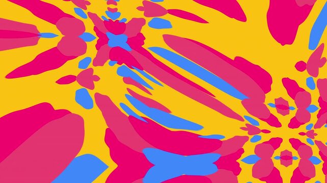 Watermelon Pink Yellow Blue Abstract Digital Illustration Representing Summer Joy. This vibrant motion piece captures a friendly fruit personality in a playful sequence.