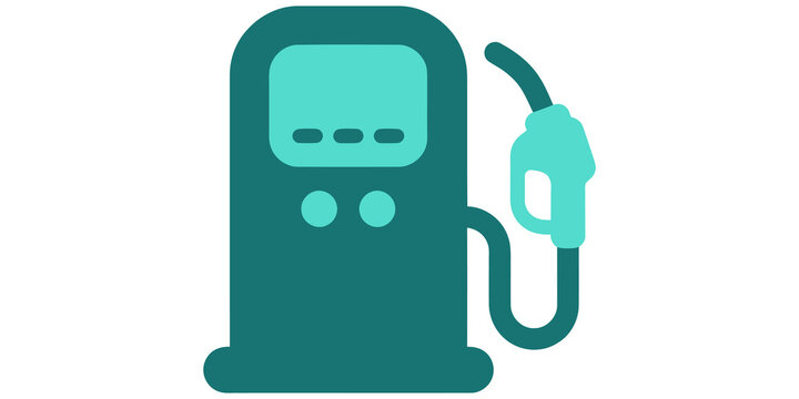 Gas station pump fuel dispenser icon isolated on transparent background