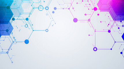 Obraz premium Abstract technology background with hexagonal shapes and network connections