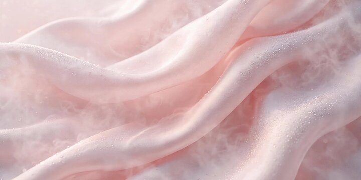 Abstract pastel pink silk fabric fragrant fresh cool, blush soft light airy wangi sejuk, minimal luxury elegant smooth, perfume aesthetic wallpaper background
