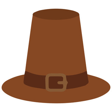 Pilgrim Hat Vector Illustration Isolated on White Background for Thanksgiving Day