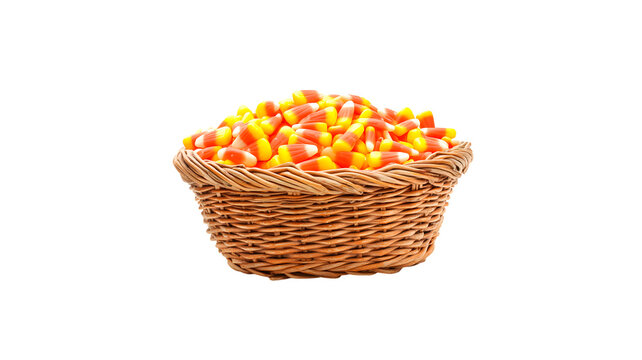 Basket of candy corn for halloween