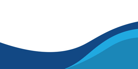 Obraz premium Blue and white business wave banner background, suitable for all fields, vector illustration.