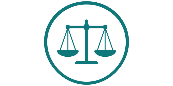scales of justice law icon isolated on transparent background