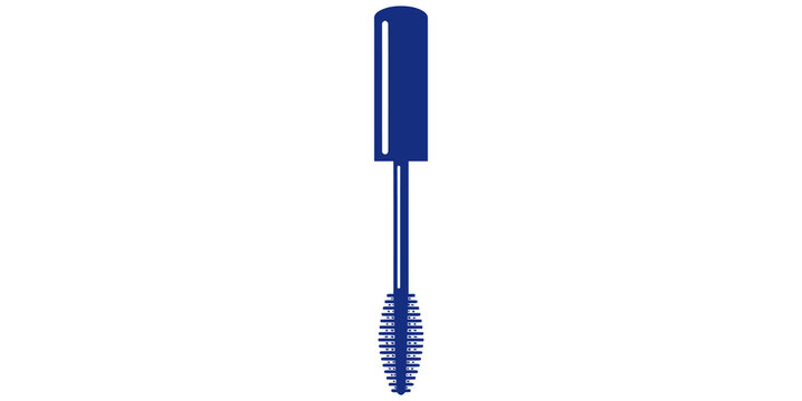 blue mascara brush and tube isolated on transparent background