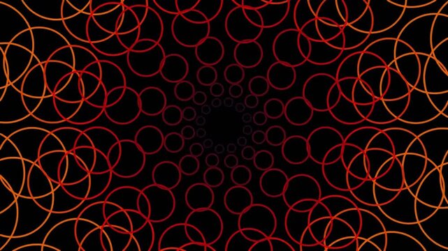 Abstract geometric pattern with interconnected circles in gradient colors
