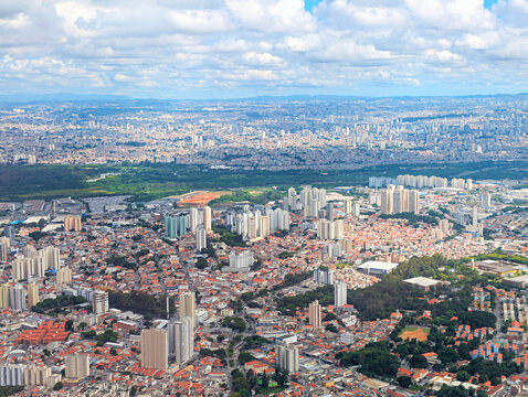 Aerial plane view Sao Paulo