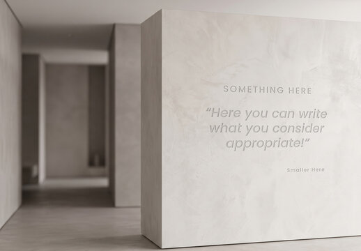 Quote Phrase Design on Marble Wall Mockup