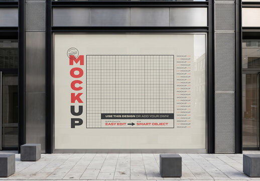 Store Window to Side Walk Mockup