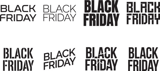 Obraz premium Black friday bold retro typography design in black color