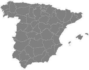 Obraz premium Spain Administrative Regions Map Vector with Provincial Boundaries EPS