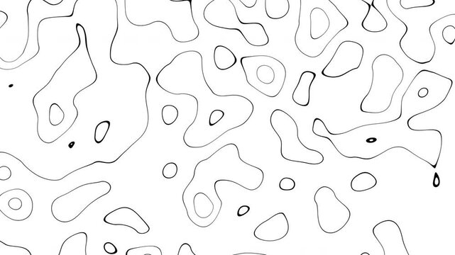 Abstract topography white stripes background motion loop footage video with geo map pattern, best for motion graphics and design projects