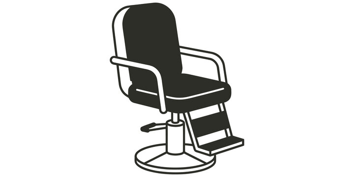 Vintage barber chair for hair salon isolated on transparent background