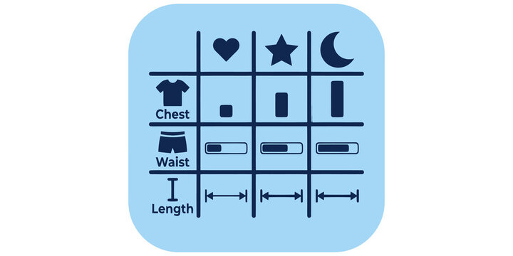 size chart and measurement guide icon isolated on transparent background