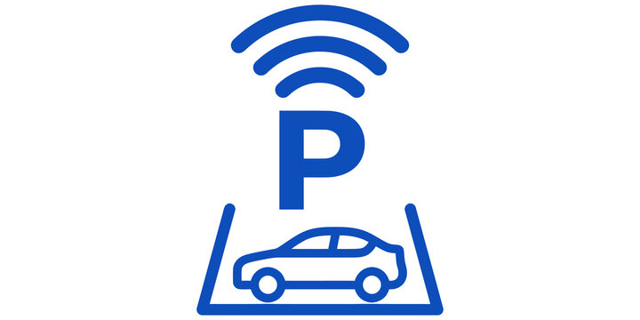 smart parking sensor car vehicle location signal icon isolated on transparent background