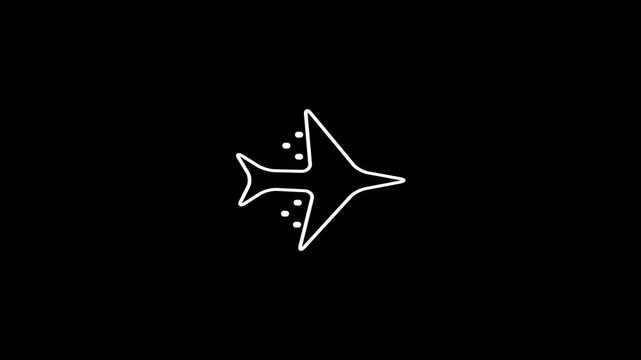 Airplane speed line icon vector illustration isolated on black background video...