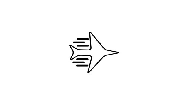 Airplane speed line icon vector illustration isolated on white background video...