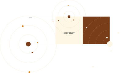 Minimalist Geometric Abstract Planetary Orbit Design Featuring Circular Paths and Orbital Motion Elements © Mukul