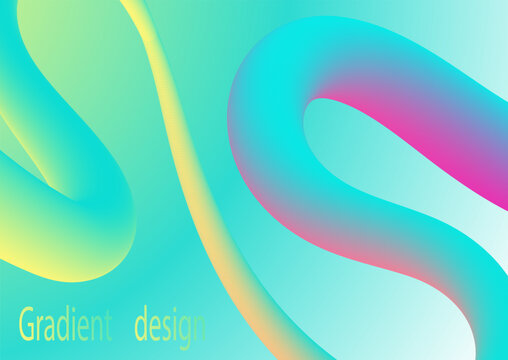 The gradient line. Liquid art of colorful shapes.   Modern colorful design of graceful shapes. Dynamic color flow. A design element