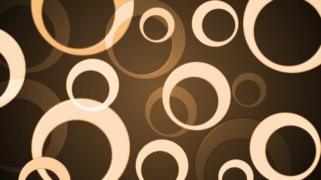 Stylized abstract background with overlapping white rings on dark radial gradient animation, modern minimalist pattern