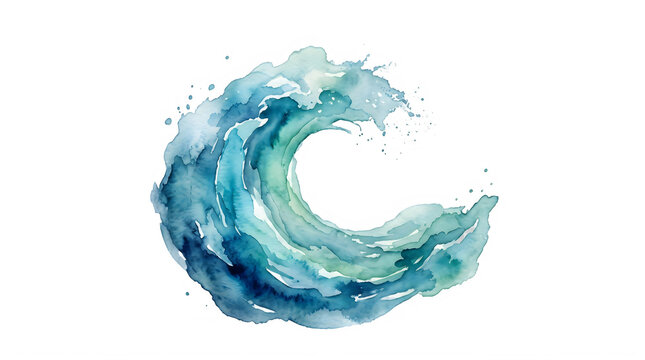 Beautiful Watercolor Wave Design Isolated Background transparent background