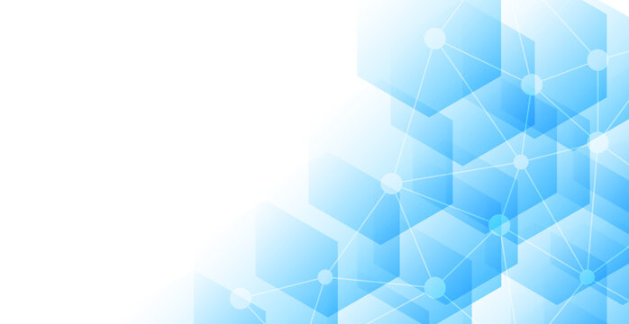 Abstract Blue Network Connection Background. Digital Data Communication. Vector Illustration