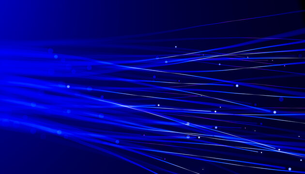 3D Electric Data Stream Horizon