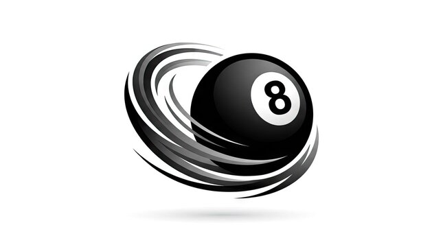 Billiard 8-ball with motion trail design.