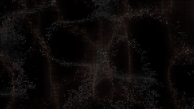 Light Sequin Glitter Light Wall Grid Background Loop Animated abstract technology random dots and grid 4K on black background. Loop