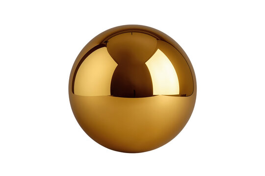 Reflective golden sphere with central seam