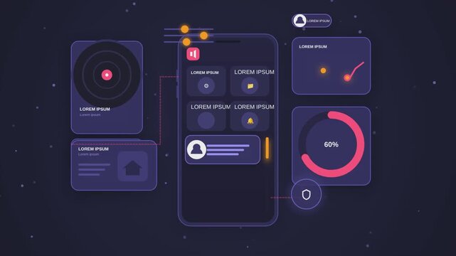 Interactive Dashboard UI Mockup Seamless Motion Loop
