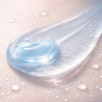 Blue skincare gel texture with water drops for hydration and daily skin care concept