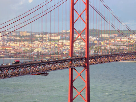 25 April Bridge  river  Lisbon