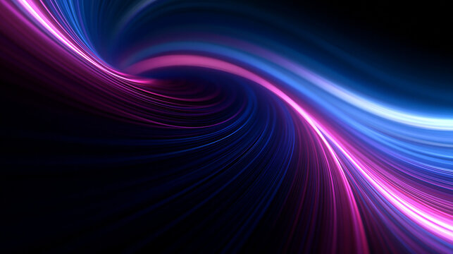 Abstract Neon Light Waves Digital Motion Background