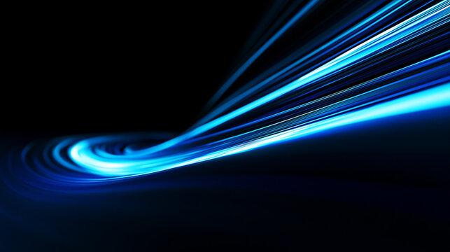 Abstract Blue Light Speed Motion Flow