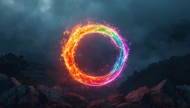 ring with rainbow colours