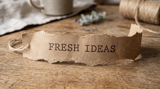 Fresh ideas written on cardboard box