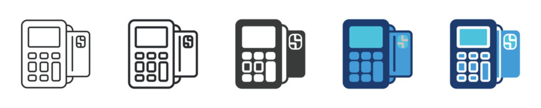 POS terminal credit card swipe icon, point of sale reader machine symbol, retail cashless checkout transaction vector illustration