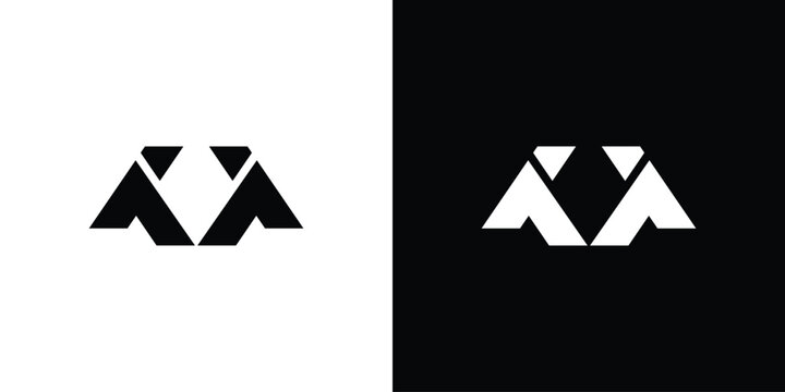 Modern and strong letter TT initials logo design
