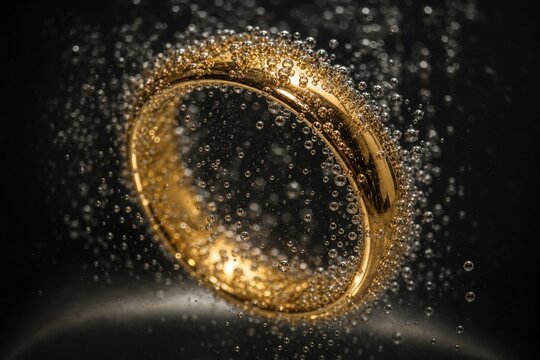 Gold ring cleaning in ultrasonic jewelry cleaner