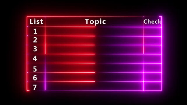 Checklist check mark icon on to do list document paper animation. Neon Check list icon, symbolizing business objectives,check marks indicating completed tasks. document clipboard icon animation.