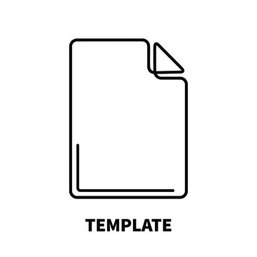Line art document silhouette with a folded corner isolated on a white background file paper page report form sheet